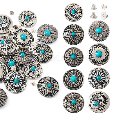 18 комплект 9-х стилей декоративных заклепок из сплава BUTT-TA0001-20-1