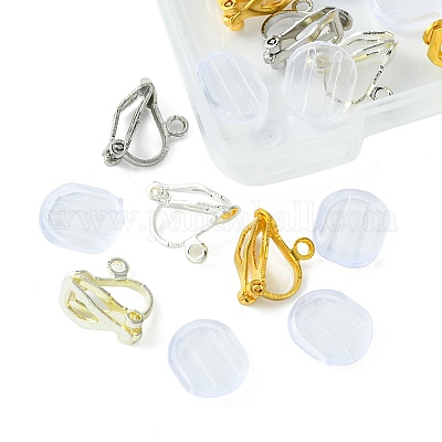 12шт 3 цвета латунные клипсы для серег KK-FS0001-28-1