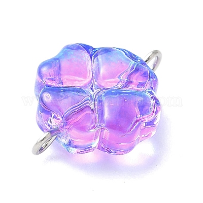 7 шт. 7-цветные прозрачные стеклянные подвески-соединители PALLOY-JF03520-01-1