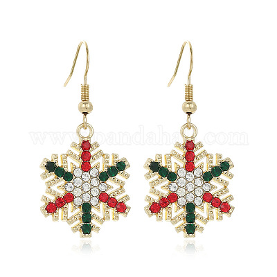 Серьги-подвески из сплава со снежинками FS-WGD9918-10-1