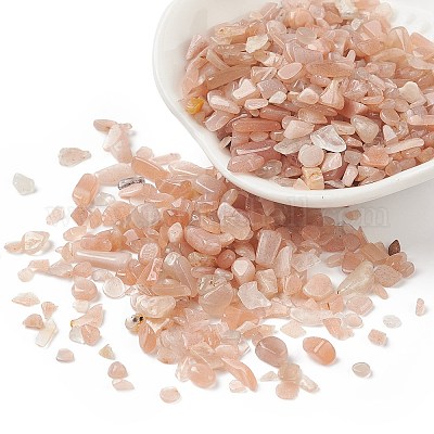 Natürliche Pfirsich-Mondstein-Chips-Perlen&nbsp;G-O103-26-1