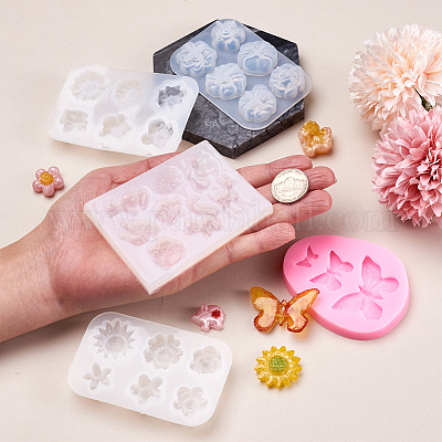 1 Set Epoxy Resin Molds Set Silicone Mold UV Casting Tools Mixed Style  Materials Resin Casting Molds For DIY Jewelry Supplies