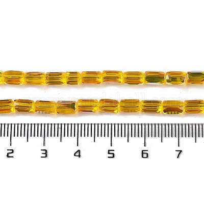 Стеклянные бусины с гальваническим покрытием  GLAA-Q101-02A-AB07-1