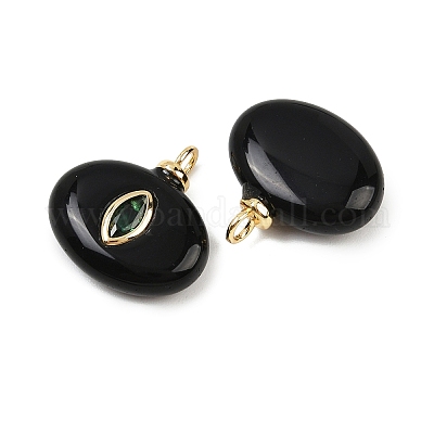 Подвески из натурального черного оникса (окрашенные и нагретые) KK-B157-42H-10-1