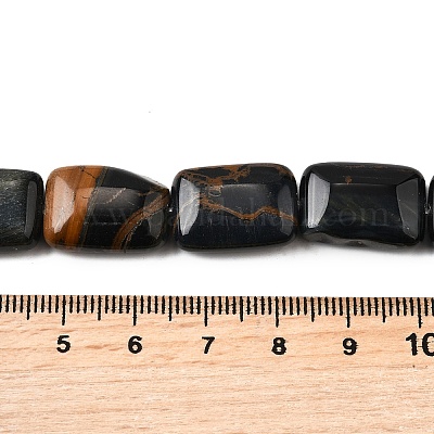 Нити бусин из натурального крашеного синего тигрового глаза G-S386-A07-1