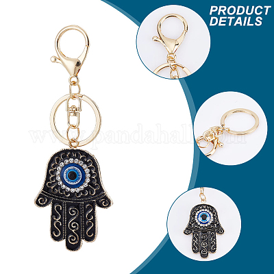 Hamsa Hand Keychain Evil Eye Glass Keychain Hamsa Hand Key Chain