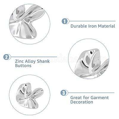 24 шт. 3 стильных нерегулярных пуговицы в форме цветка с 1 отверстиями из цинкового сплава на ножке BUTT-HY0001-01P-1