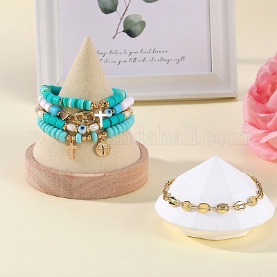 Набор браслетов-цепочек из полимерной глины ручной работы BJEW-SZ0001-66C-1