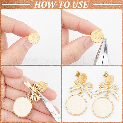 60 шт. 2 стиля текстурированной плоской круглой ионного покрытия (IP) 304 нержавеющей стали серьги-гвоздики фурнитура STAS-SP0001-47-1