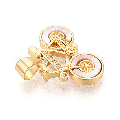 Латунные микропаве прозрачные подвески с фианитом KK-N268-65G-1