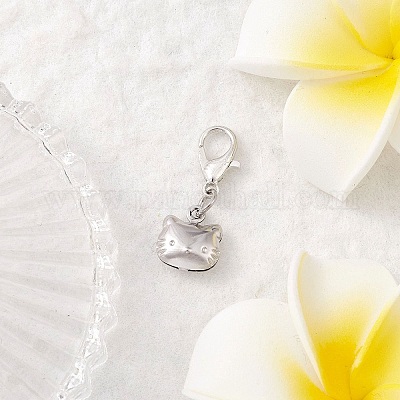 Подвесные украшения в виде кошек из хирургической нержавеющей стали 316 HJEW-JM04274-1