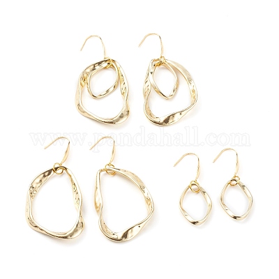 Комплекты серег с подвесками из сплава с витыми кольцами EJEW-JE04503-1