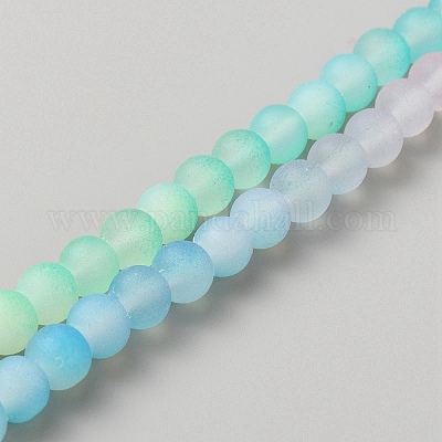 Светящиеся в темноте матовые прозрачные стеклянные бусины GLAA-WH0036-25G-1