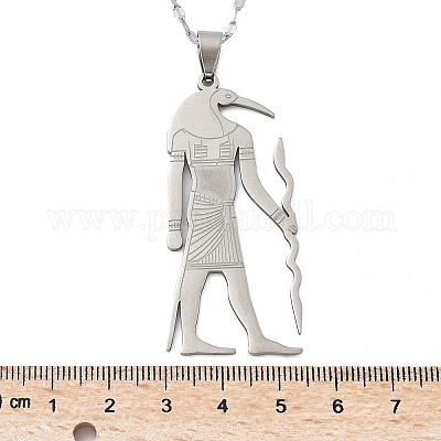 201 подвеска из нержавеющей стали с изображением древнеегипетского бога Анубиса NJEW-D318-06P-1