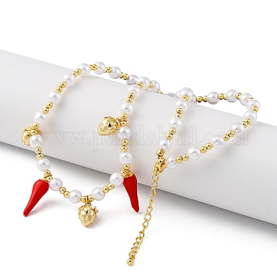 Ожерелья из латунных бусин с микропаве из прозрачного кубического циркония NJEW-Z059-04G-01-1