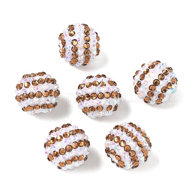 Полосатые бусины из смоляных стразов OACR-A037-01E-1