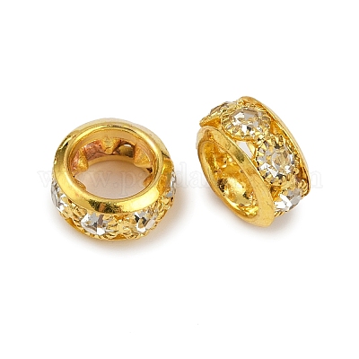 Латунные бусины со стразами  KK-U071-02B-01G-1