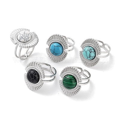 Ионное покрытие (IP) кольцо из нержавеющей стали 304 RJEW-B059-07P-1