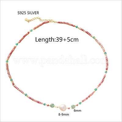 Ожерелья с подвесками из натурального родонита MP0641-1