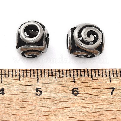 Европейские бусины из нержавеющей стали 304 STAS-V008-38AS-1