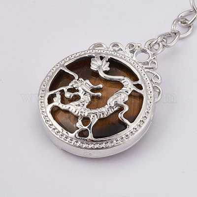 Брелок из натурального тигрового глаза KEYC-P041-C09-1