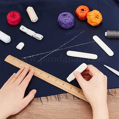 OLYCRAFT 6Pcs Chalk Fabric Markers for Sewing Pen Style Washable Fabric  Chalk Markers White Sewing Chalk Marker Tailors Chalk Sewing Supplies Tools