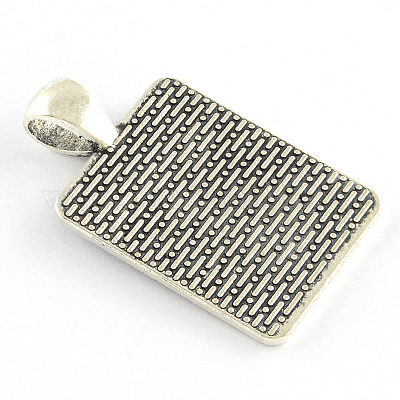 Тибетский стиль сеттинги прямоугольник сплава кулон кабошон TIBEP-Q051-37AS-RS-1