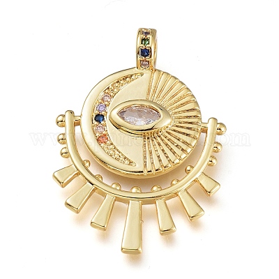 Латунные микропаве прозрачные подвески с фианитом X-KK-M206-51G-01-1