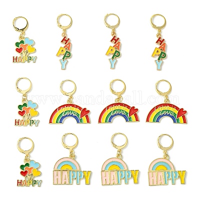 Подвесные маркеры петель из сплава эмали HJEW-AB00345-1