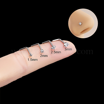 Кольца для носа из хирургической нержавеющей стали 316 с кристаллами и стразами WGCD50A-04-1