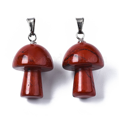 Природные красной яшмы подвески G-N0325-10E-1