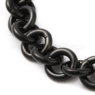 Ионное покрытие(ip) 304 нержавеющая сталь цепочка браслеты rolo BJEW-F433-01B-1