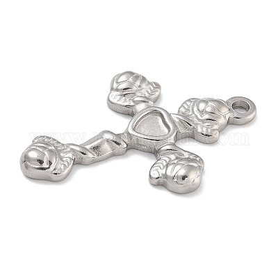 Оправы для подвесок из нержавеющей стали 304 с кабошонами STAS-D197-11P-1