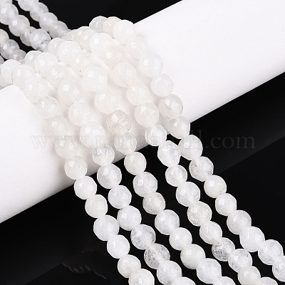 Окрашенные природные белый нефрит бисер пряди G-T139-6mm-60-26-1