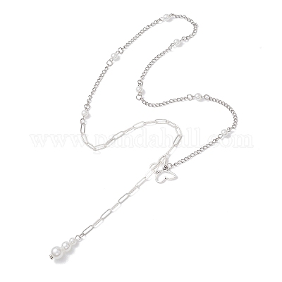 Ожерелья-лариаты из сплава бабочек NJEW-JN05693-1