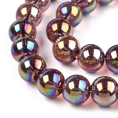 Гальванизируйте прозрачное стекло бисер нитей GLAA-T032-T10mm-AB19-1