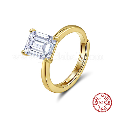 925 регулируемое кольцо из стерлингового серебра с микропаве из прозрачных кубических цирконий для женщин RJEW-G358-07G-1