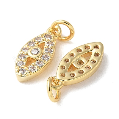 Латунные микропаве прозрачные подвески с фианитом KK-Q031-47G-08-1
