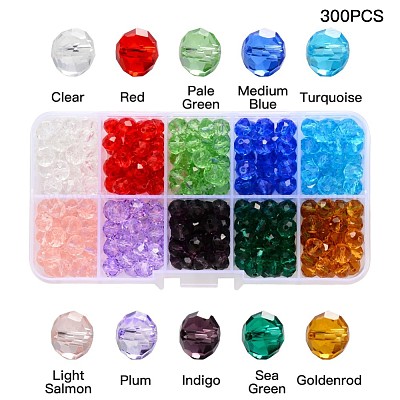 Прозрачные стеклянные бусины&nbsp;FPDL-S015-04C-01-B-1