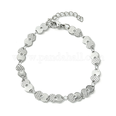 Браслеты в форме сердца из нержавеющей стали 304 BJEW-A007-02P-1