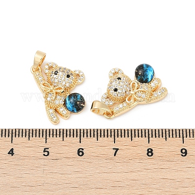 Латунные микропаве прозрачные подвески с фианитом KK-R213-07G-02-1