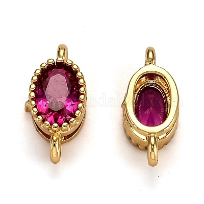 Настоящие 18k позолоченные латунные соединители с микропаве с кубическим цирконием ZIRC-L100-013G-1