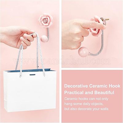 Фарфоровый 3d цветок керамический настенный крючок FIND-WH0040-63-1