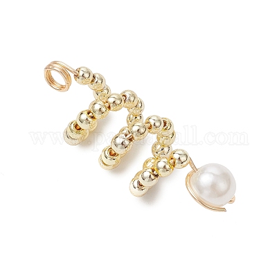 2 шт. 2-х цветные подвески из АБС-пластика с имитацией жемчуга PALLOY-JF03631-1