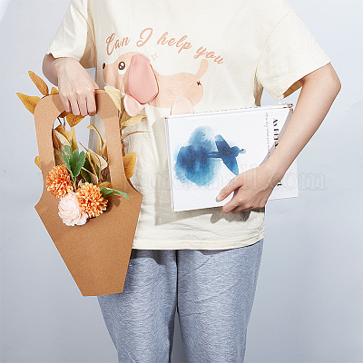 Подарочный пакет из крафт-бумаги с ручкой ABAG-WH0044-22-1