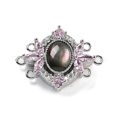 Латунные микро проложить кубического циркония магнитные застежки KK-C066-08P-1