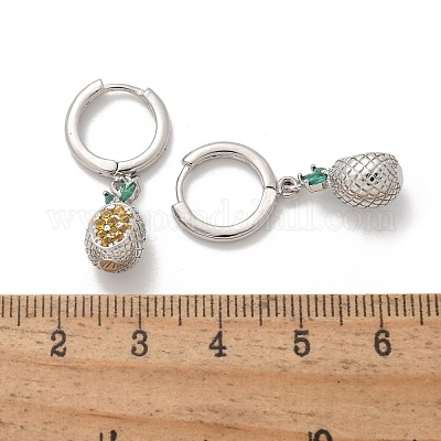 Латунные кубических серьги циркония обруч EJEW-Q015-02P-1