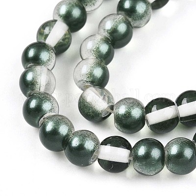 Запекание окрашенные прозрачные стеклянные бусины нити X1-DGLA-N011-6mm-07-1