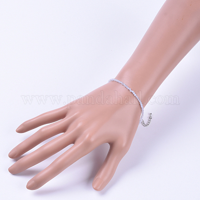 Браслеты из бусин из натурального голубого агата BJEW-JB04555-03-1