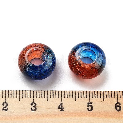 Двухцветные прозрачные акриловые европейские бусины с кракле TACR-P009-B01-10-1